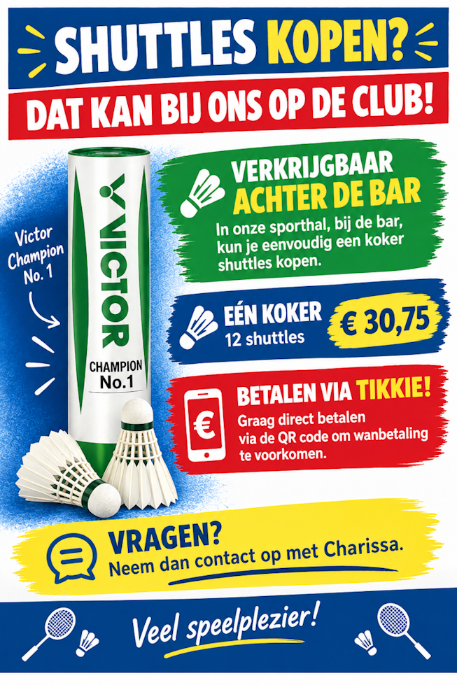 Flyer met informatie over shuttleverkoop